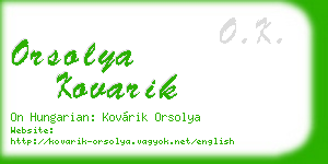 orsolya kovarik business card